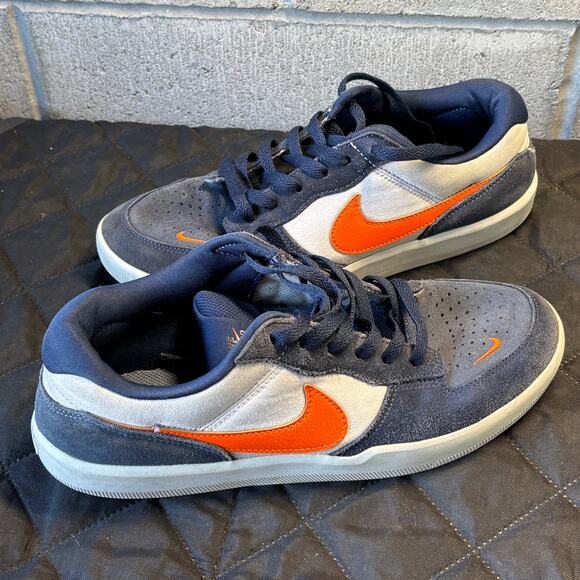 Nike SB Force 58 Sneakers US9 Mens Midnight Navy Safety Orange Skateboard main image 8